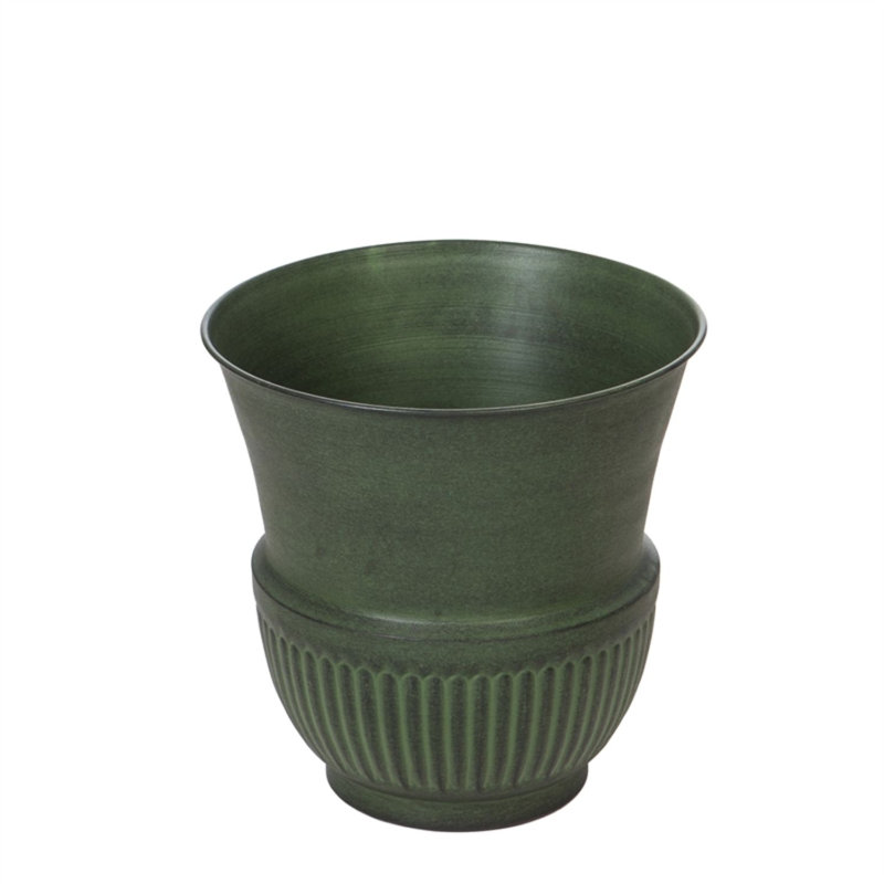 Pot de fleurs urne en métal, Vert