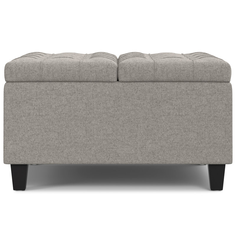 Table basse avec repose-pieds Harrison, H 16,5 po x L 30 po x l 30 po, Gris clair