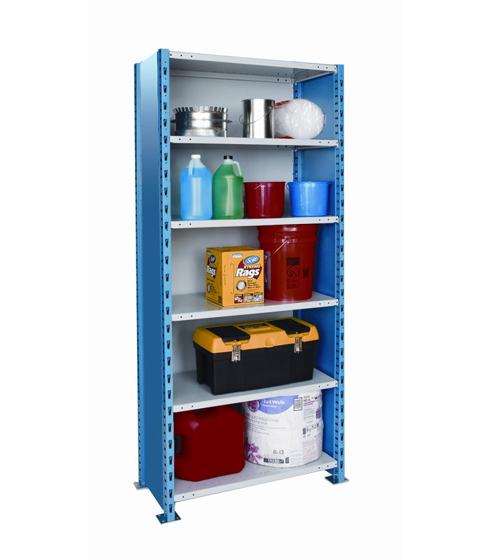 H-Post Shelving Unit, 450 lbs, 48"W x 18"D x 123"H