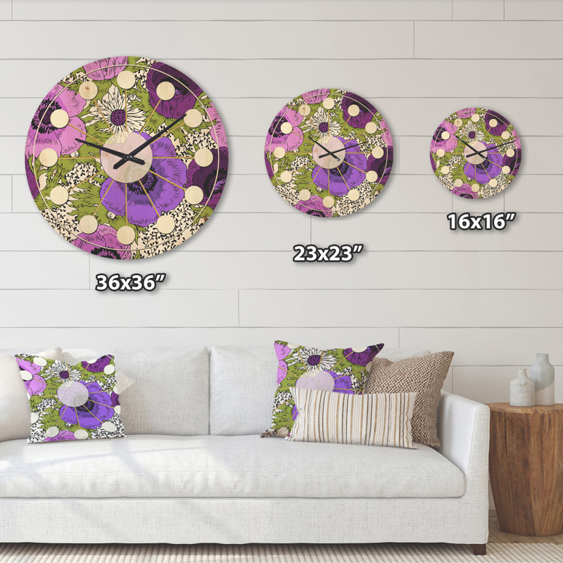 Horloge murale fantaisie en bois, Grand