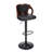 Ferriera Set of 2 Adjustable Height Swivel Counter Stools, Upholstered Faux Leather Bar Chairs with Metal Base, Footrest, Mid-Century for Kitchen Island, Home Bar, Pub, Cafe, or Office, Black-237174525