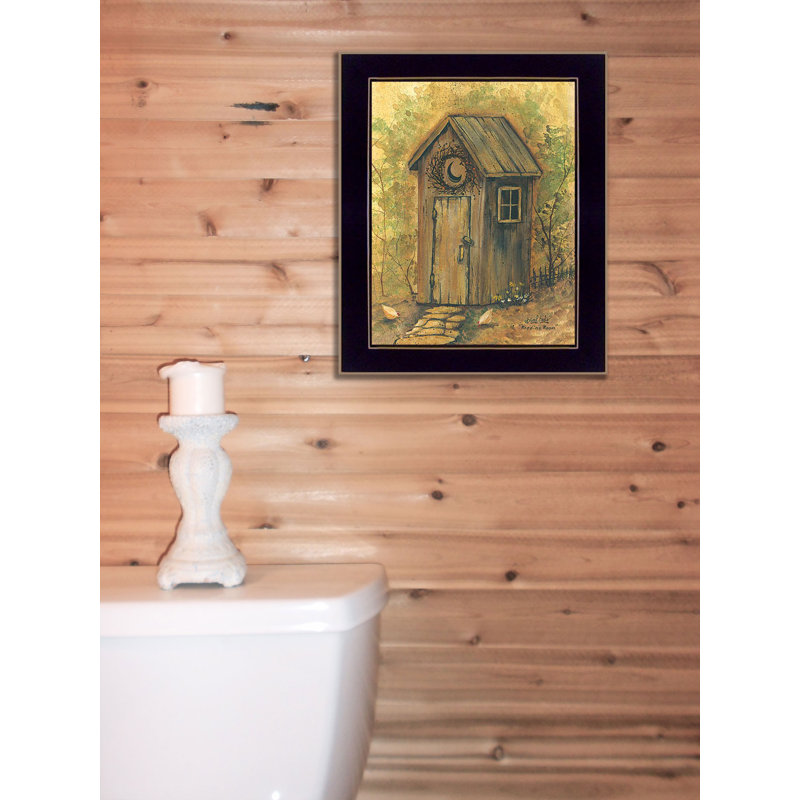 Rustic Black Framed Outhouse Canvas Wall Art