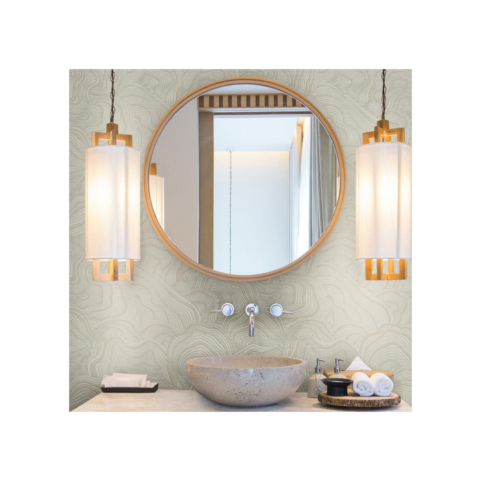 Nessa Abstract Wallpaper, Taupe