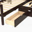 Lit plateforme en L simple avec lit gigogne, lit plateforme en bois massif avec tiroirs et tablettes de rangement, pas de sommier nécessaire, espresso-219122990
