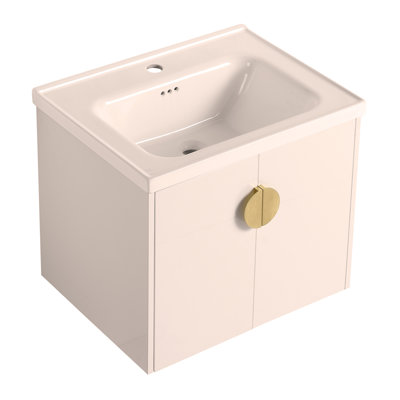 Meuble-lavabo à portes 24 po avec lavabo, pour petite salle de bain