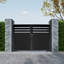 Barrière semi-intime en aluminium, double barrière battante - sans les poteaux-120817968-121350060