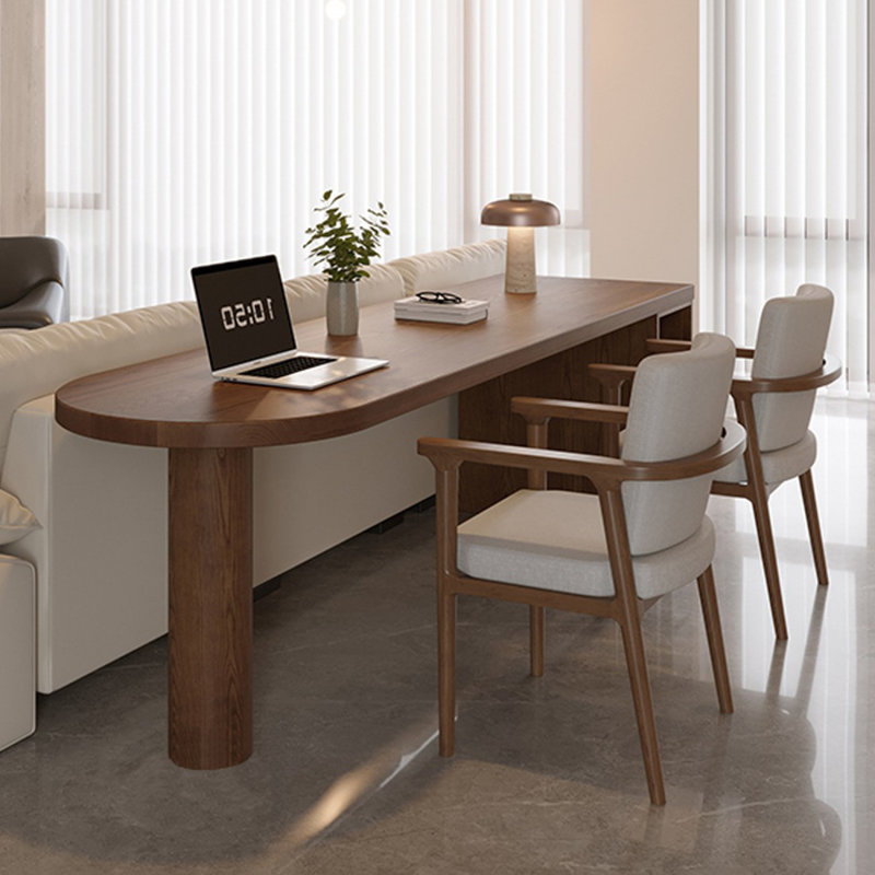 Bureau double caisson en bois massif clair avec tiroirs, H 29,53 po x l 62,99 po x P 23,62 po