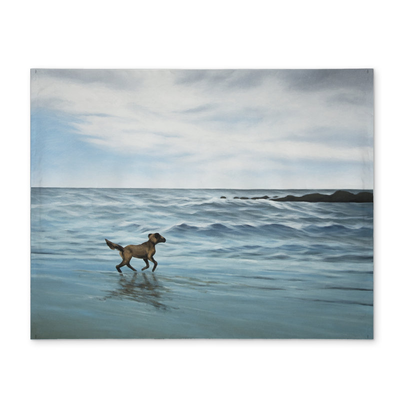 Napperon Dog on the Beach Marine