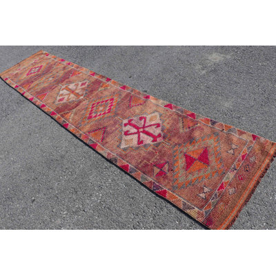 Handwoven Tribal Kilim Runner Rug With Rustic Bohemian Style For Hallway And Home Decor