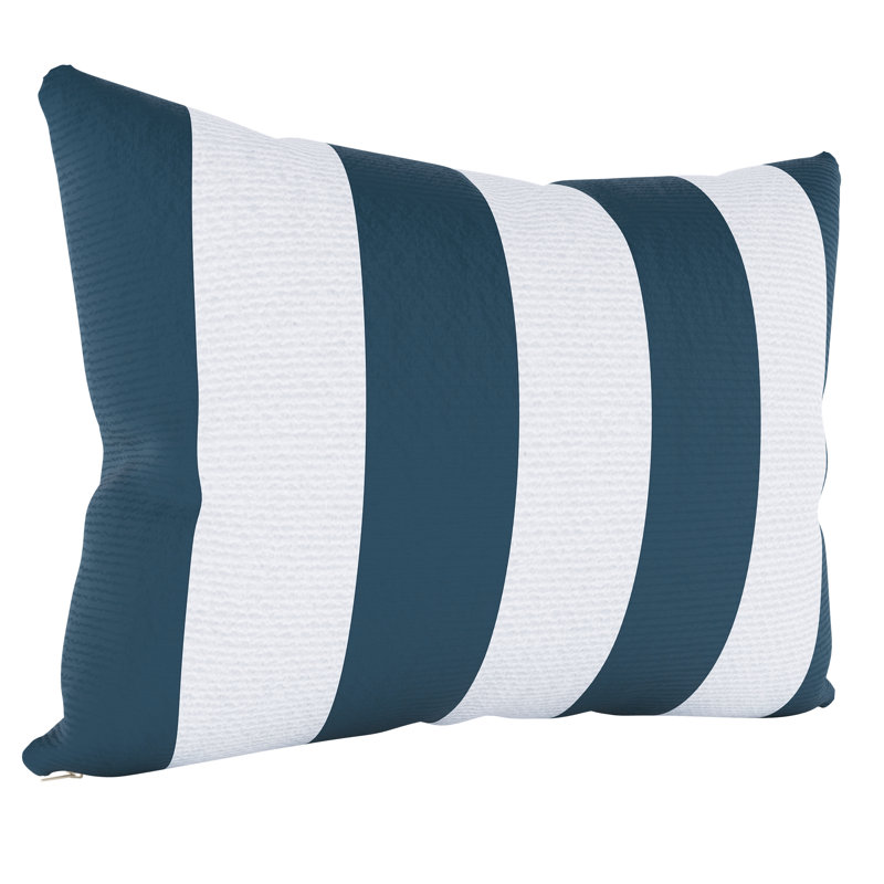 Coussin intérieur / extérieur Amala Sunbrella®, Refuge indigo rayé Sunbrella®