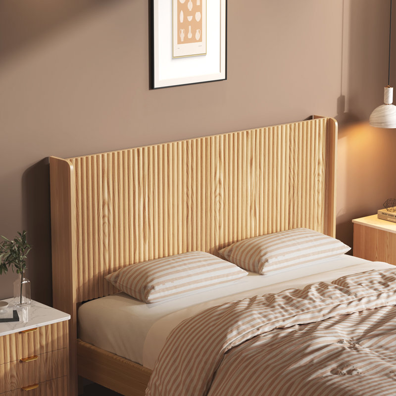 Farmhouse Fluted Wood Headboard, Queen, Natural