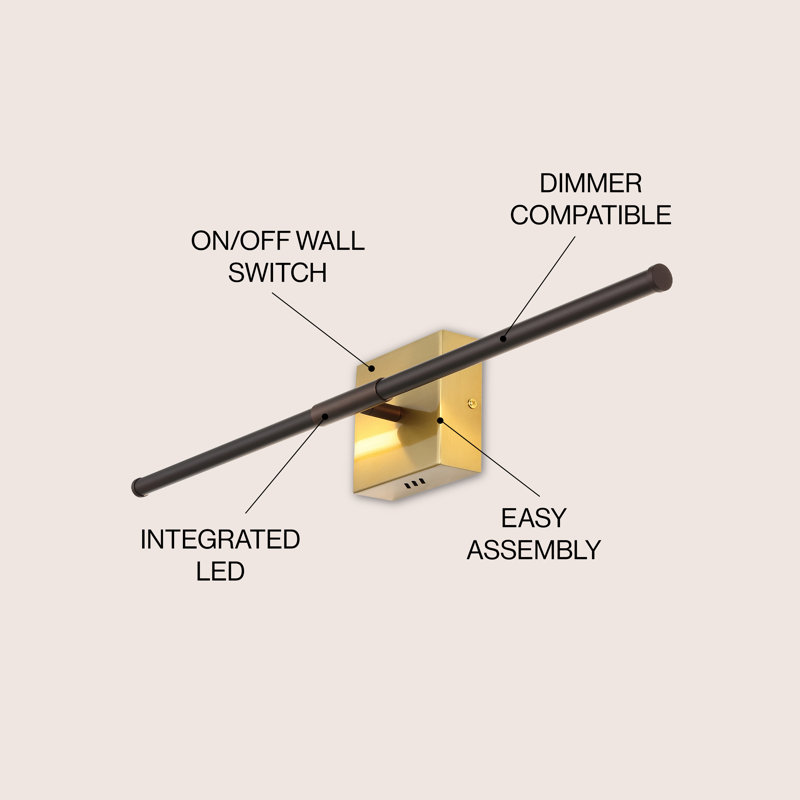 Gallatin LED Armed Sconce, Oil Rubbed Bronze/Brass Gold