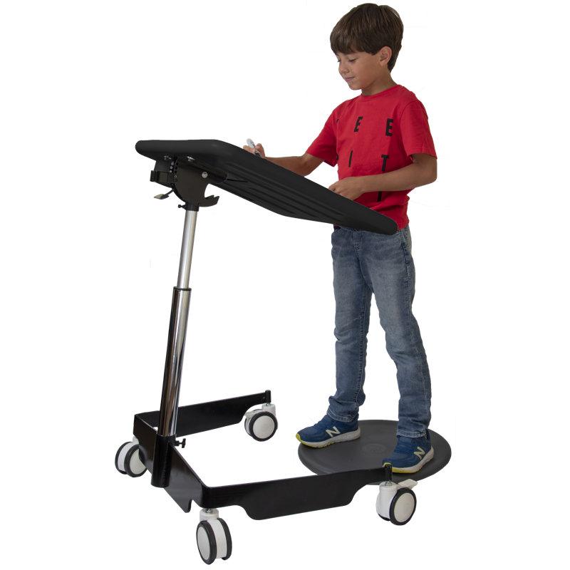 KORE Design Adjustable Sit-Stand Mobile Student Desk – 31" to 38" Height Range for Kids and Classrooms, Black