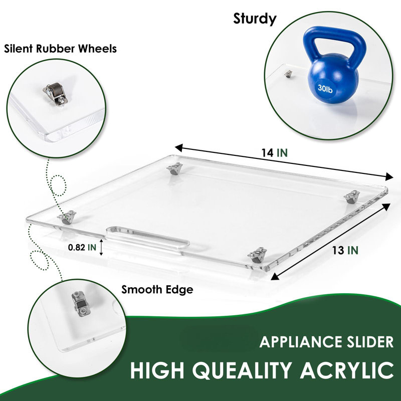 Appliance Sliders For Kitchen Appliances Sliding Tray For Coffee Maker, Espresso Machines, Mixers Sturdy Kitchen Aid Sliders For Mixer, Clear