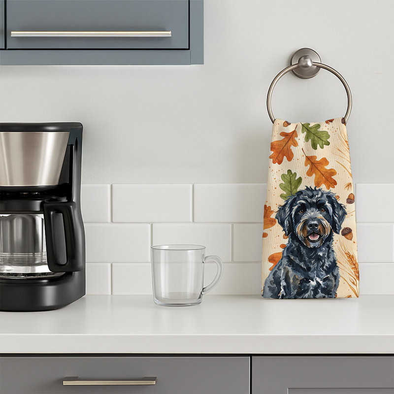 Serviette de cuisine noire portugaise, Black Portuguese Water Dog