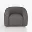 Fauteuil demi-tonneau pivotant rembourré Coyle-1840234589-1867919385