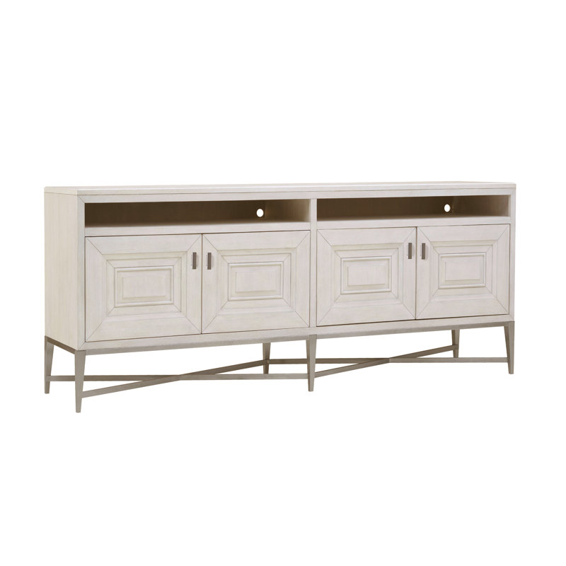 Reflection Gray 4-Door Server with Ash Wood Legs