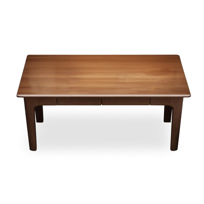Bureau rectangulaire brun en bois massif avec 2 tiroirs, H 29,53 po x l 62,99 po x P 23,62 po