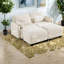 Canapés d'angle à compression, causeuse modulaire beige en chenille pour maison moderne