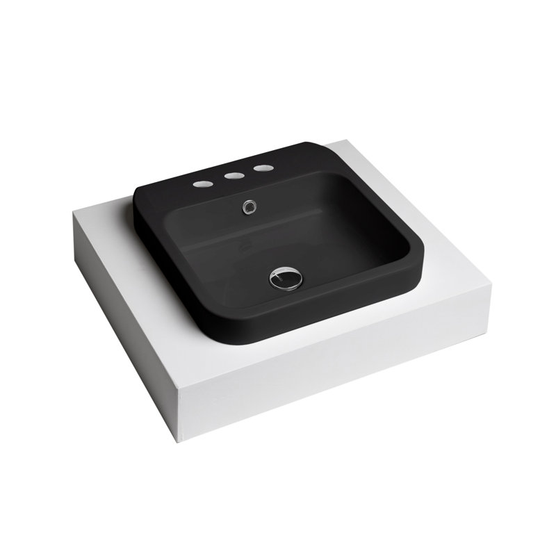 Cosa 18.9'' L Bathroom Sink, Three Holes, Matte Black