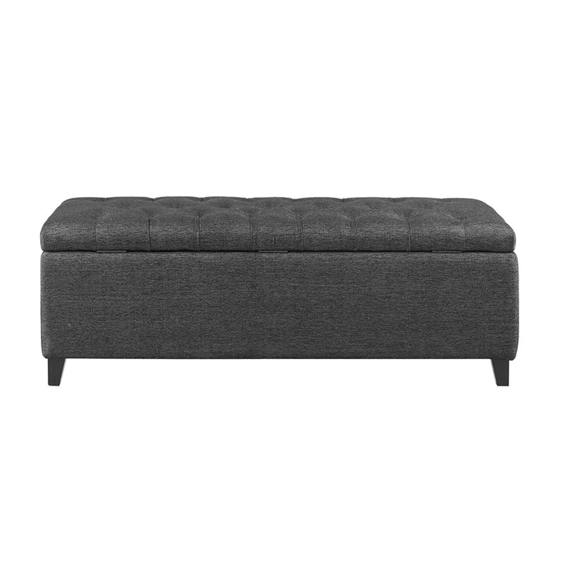 Banc de rangement rembourré Hannjo, Gris anthracite