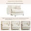 Chaises d'appoint spacieuses en chenille avec repose-pieds mobile, beige moderne