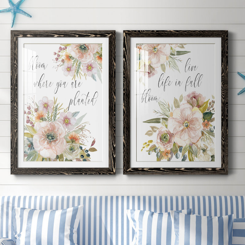 «Peach Bloom I», ensemble de 2 reproductions d'art textuel, H 31,5 po x l 47 po x P 1,5 po, H 31,5 po x l 47 po x P 1,5 po