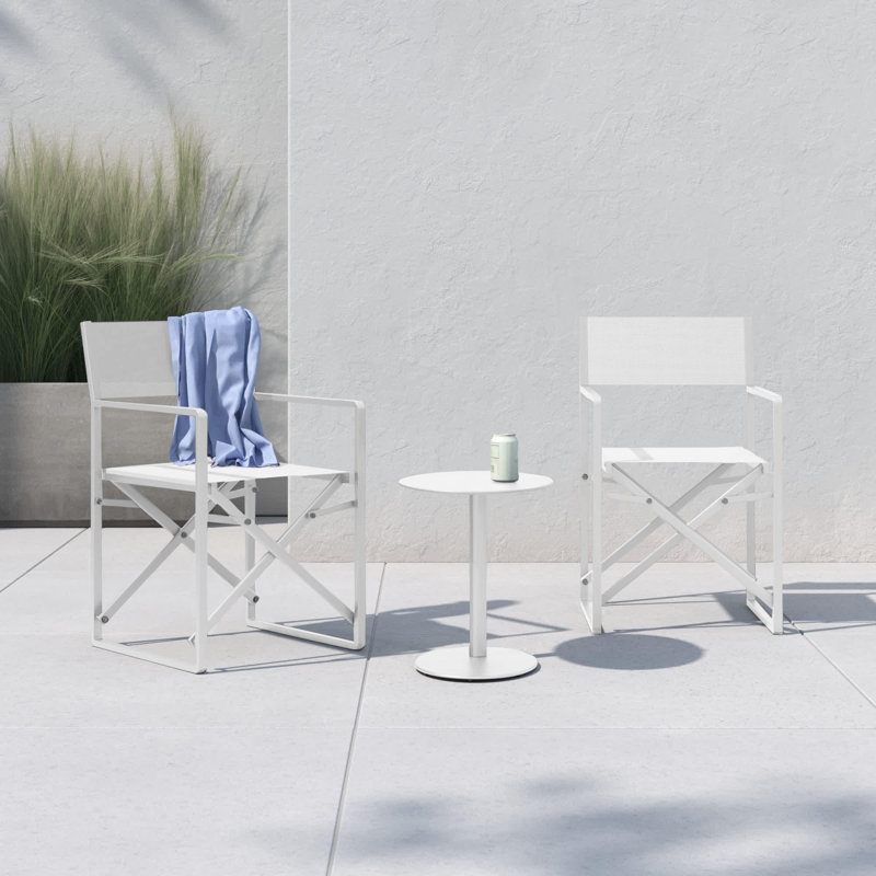 Sunset 2 - Person 20" Long Bistro Set, White