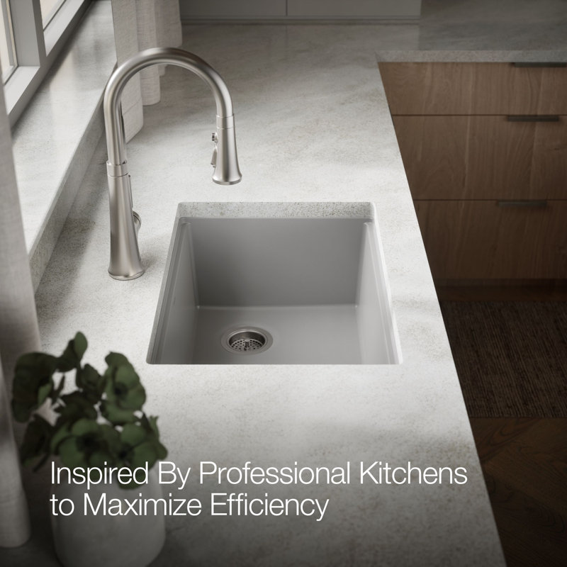 Billings Undermount Single-Bowl Workstation Kitchen Sink, Gray
