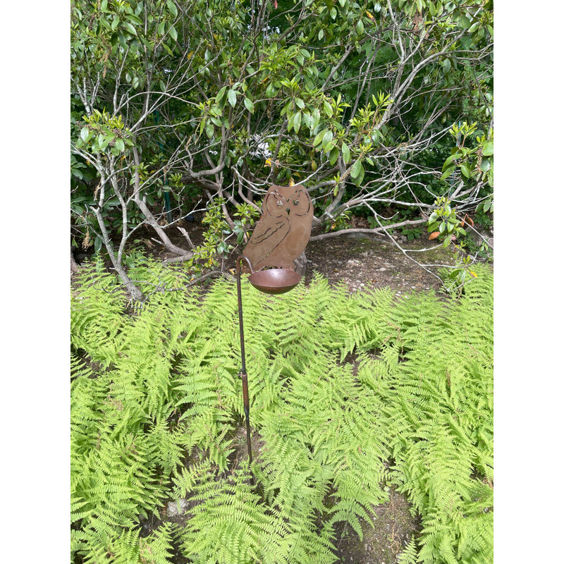 Piquet de jardin en fer et hibou