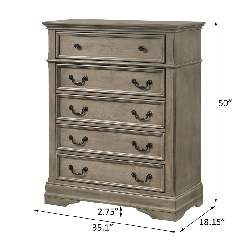 Ensemble de chambre à coucher 5 pièces en blé et beige Collingsworth, Grand