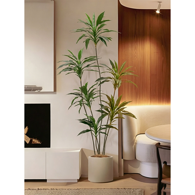 Pièce maîtresse de plancher de plante verte empotée simulée pour le salon intérieur
