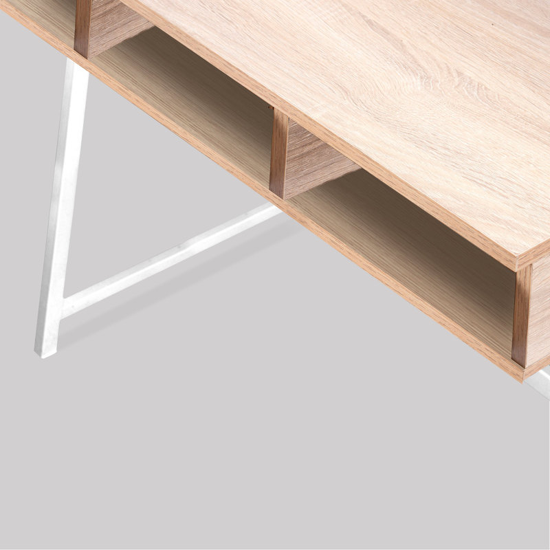 Rhine Computer Desk, White, Oak