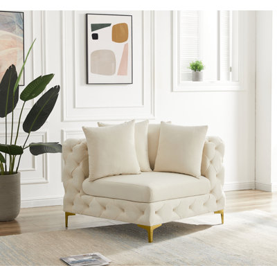 Fauteuil en velours touffeté de 39 po de large