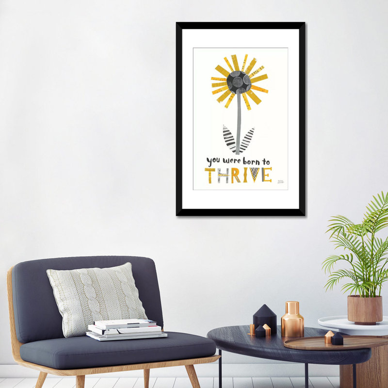 « fleuri boldly i », impression sur toile tendue, Papier beaux-arts encadré noir, Blanc, H 32 po x l 24 po x P 1 po