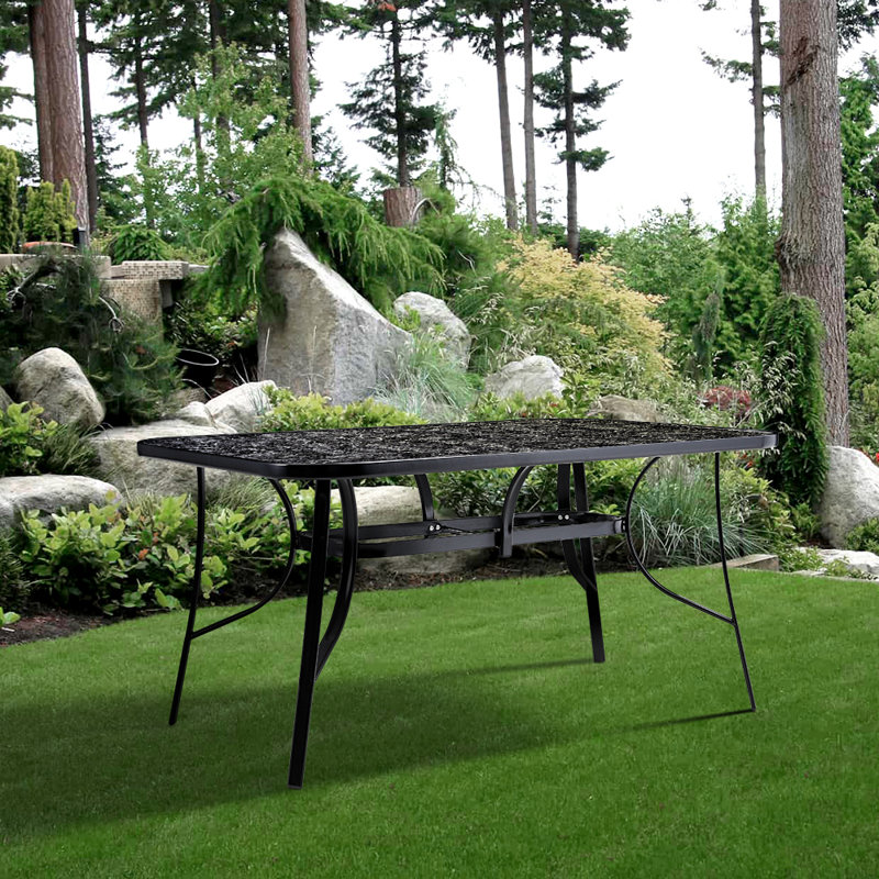 Rectangular Outdoor Table, 72.5" H x 150" W x 90" D