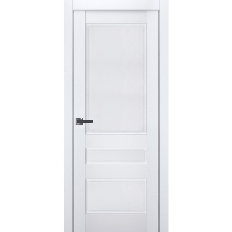 Intérieur avec porte française pré-suspendue | Veregio 7411 | Poignée simple à panneau régulier | Portes de salle de bain robustes