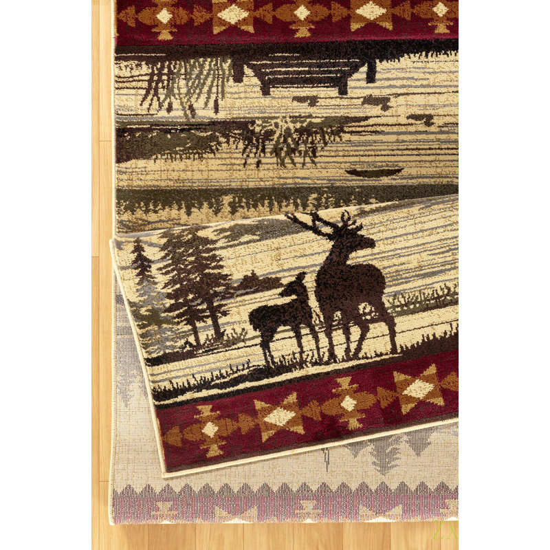 Nature's Nest5 Ft. 3 In. X 7 Ft. 3 In. Lodge Area Rug, Rectangle 5'3" x 7'3"