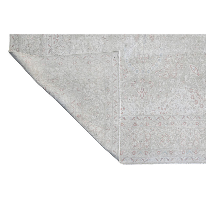 Hand Knotted Wool Abstract Area Rug in Gray