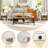 2 PCS Rattan Nightstand Boho End Table with Drawer & Open Shelf for Living Room White-347152593-347152599