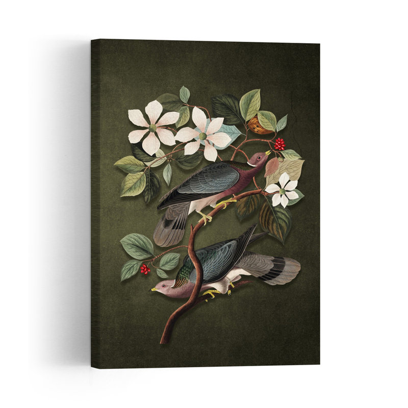 Elegant Birds And Blooms Classic Elegant Peaceful Bird Nature Tree Wall Art Print 1 Piece Wrapped Canvas Wall Art