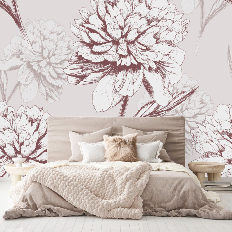 Floral Wall Mural, 100" W x 8.33" L