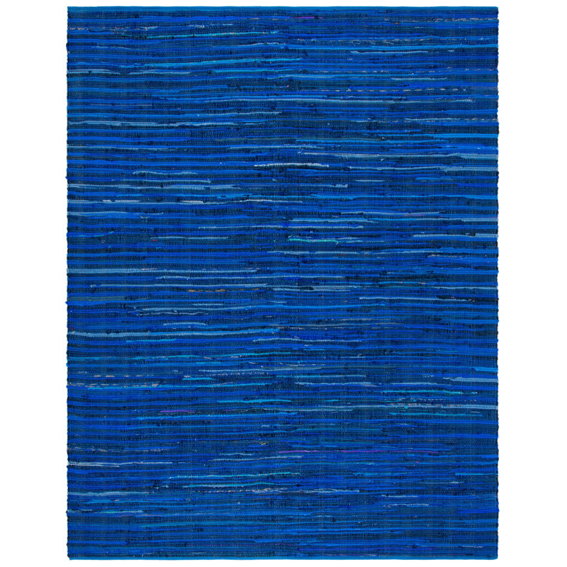 Burkhart Rug Hand Woven Cotton Striped Rug, Rectangle 8' x 10'