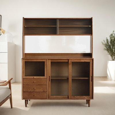 Scandinavian Solid Wood Dining Room Storage Food Cabinet