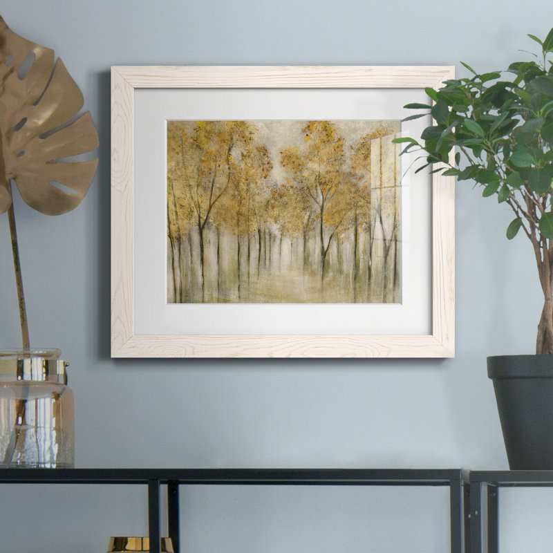 «Golden Spring», impression encadrée sur papier, H 20 po x l 17 po x P 1,5 po, Papier encadré blanc