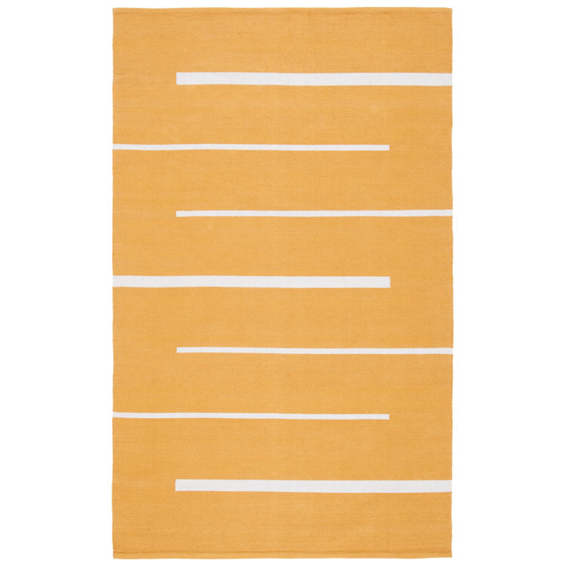 Estivalis Hand Woven Cotton Striped Rug, Rectangle 3' x 5'