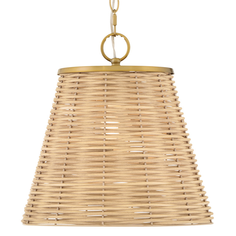 Brynn Medium Coastal Rattan Chain-Hung Pendant Light