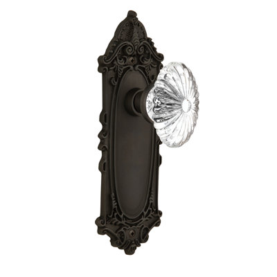 Victorian Plate with Oval Fluted Crystal Door Knob