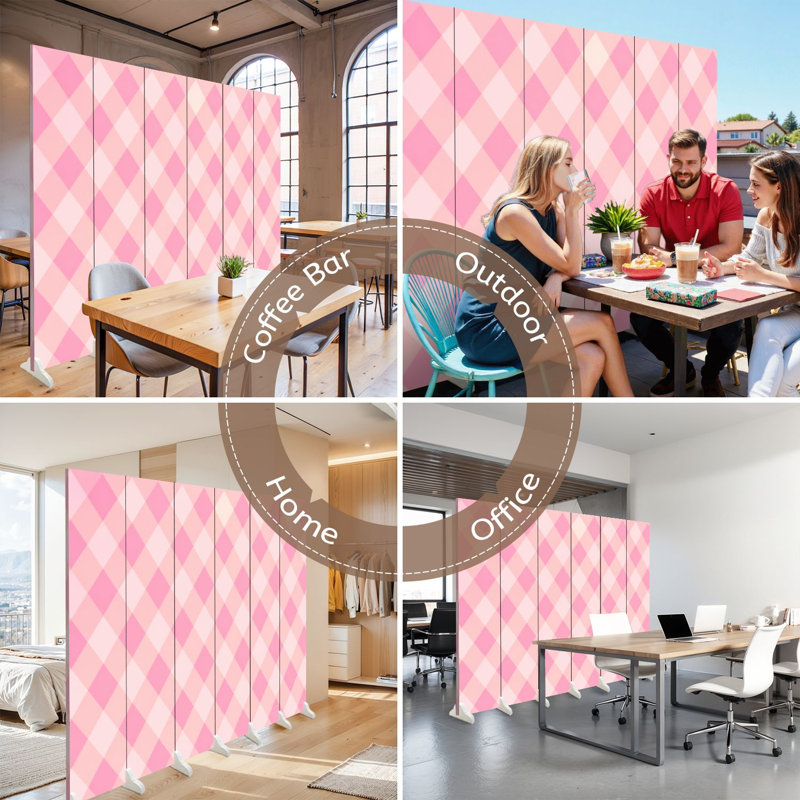Paravent 6 panneaux à cloisons pliable Argyle, 6, H 71 po x l 96 po x P 1 po