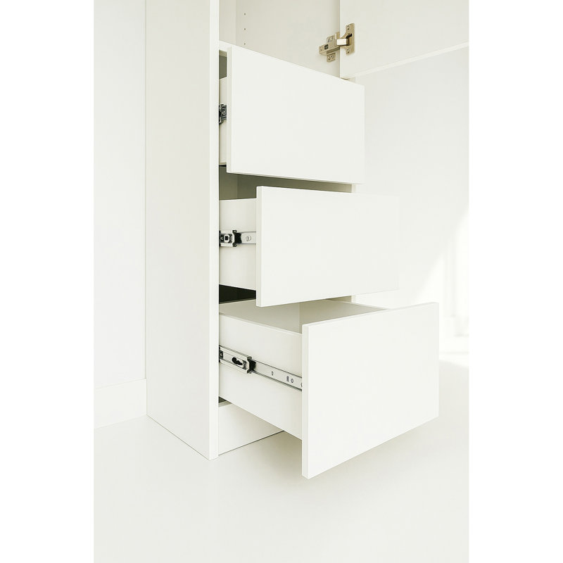 Système d'organisation modulaire en bois avec miroir